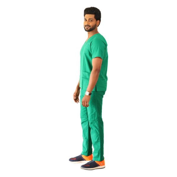 Medical Scrubs Green V Neck - Image 3