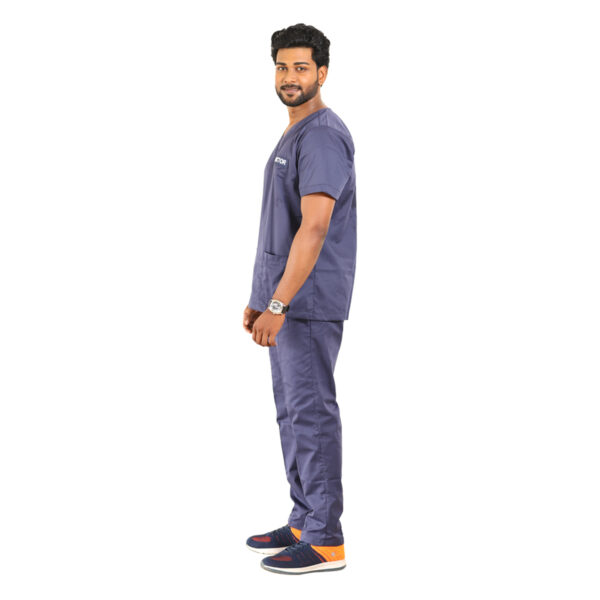 Medical Scrubs Navy blue V Neck - Image 4