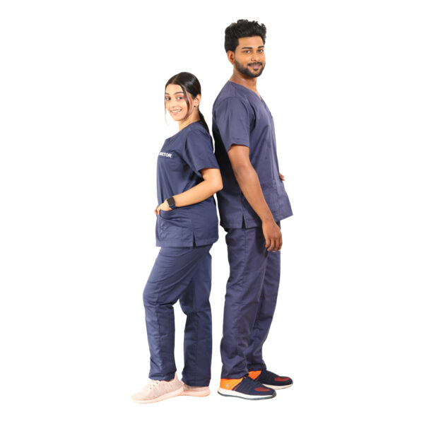 Medical Scrubs Navy blue V Neck - Image 7