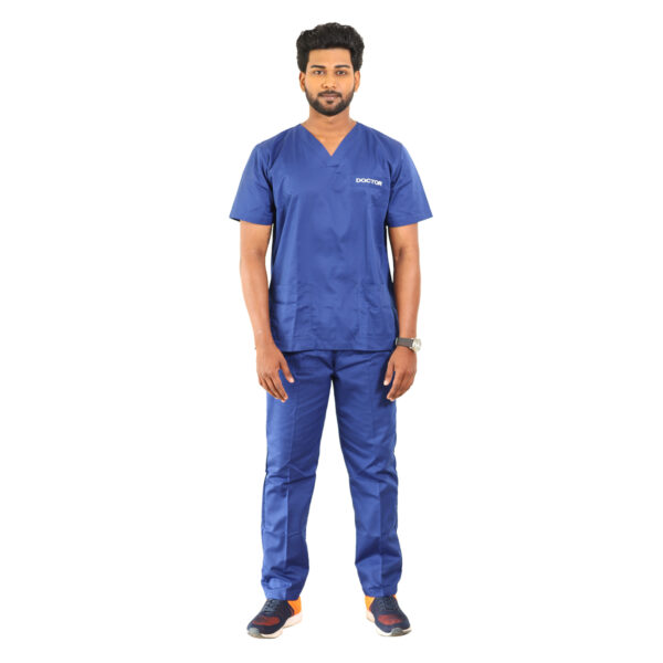 Medical Scrub Royal Blue V Neck - Image 3
