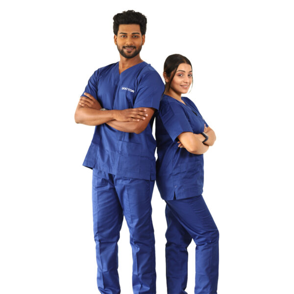 Medical Scrub Royal Blue V Neck - Image 7