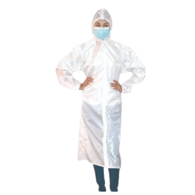 White Taffeta Coverall (Velcro Type)