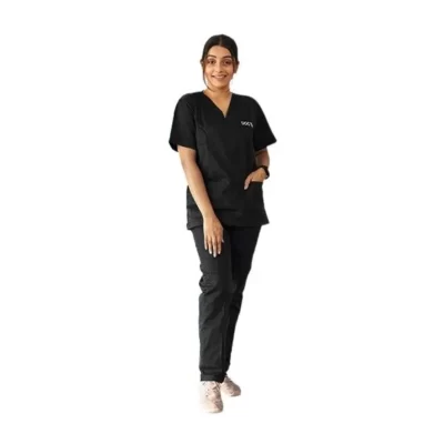 Medical Scrub Black V Neck